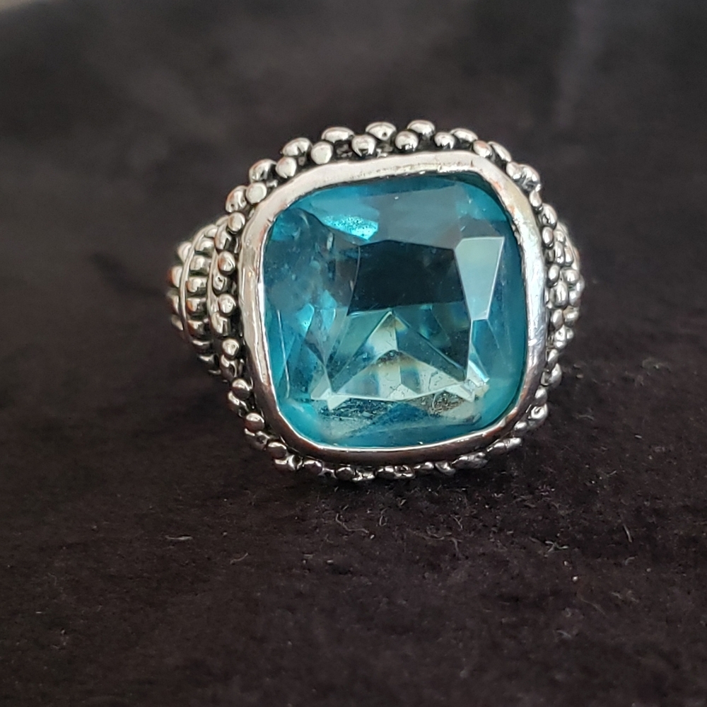 Turquoise rhinestone ring - Picture 2 of 3